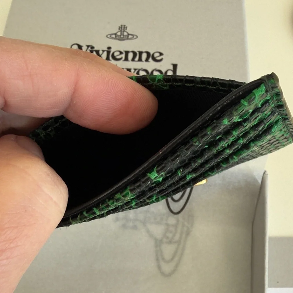 Vivienne Westwood Snakeskin Green Card Holder - Picture 9 of 10